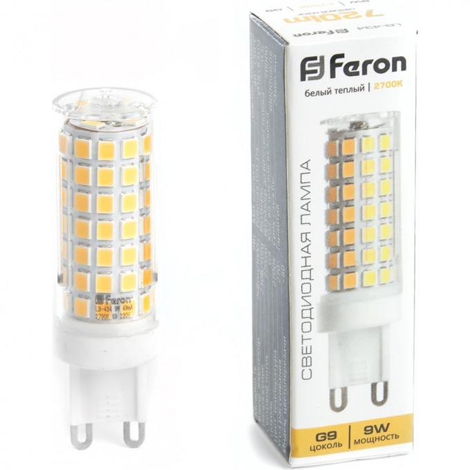 Лампа светодиодная FERON LB-434 G9 9W 2700K 38146 Лампа светодиодная FERON LB-434 G9 9W 2700K 38146