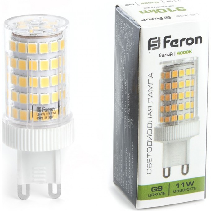 Лампа светодиодная FERON LB-435 G9 11W 4000K 38150 Лампа светодиодная FERON LB-435 G9 11W 4000K 38150