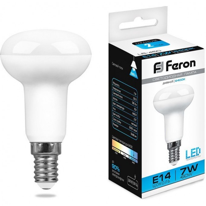 Лампа светодиодная FERON LB-450 E14 7W 6400K 25515 Лампа светодиодная FERON LB-450 E14 7W 6400K 25515