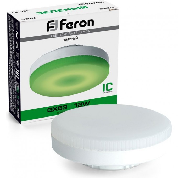 Лампа светодиодная FERON LB-455 GX53 12W зеленая 48560 Лампа светодиодная FERON LB-455 GX53 12W зеленая 48560