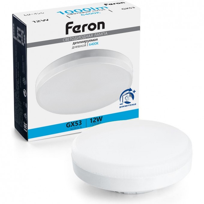 Лампа светодиодная FERON LB-456 GX53 12W 230V 6400K диммируемая 51066 Лампа светодиодная FERON LB-456 GX53 12W 230V 6400K диммируемая 51066
