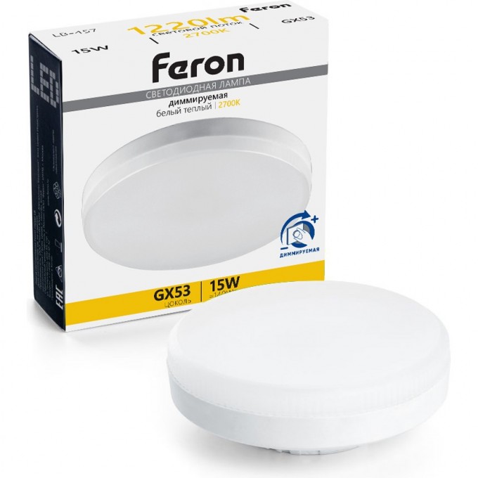 Лампа светодиодная FERON LB-457 GX53 15W 230V 2700K диммируемая 51067 Лампа светодиодная FERON LB-457 GX53 15W 230V 2700K диммируемая 51067