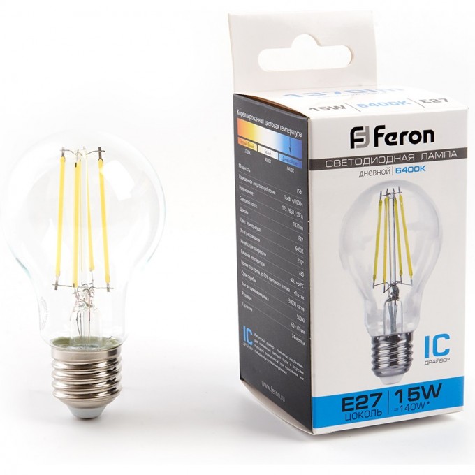 Лампа светодиодная FERON LB-615 E27 15W 6400K шар 48284 Лампа светодиодная FERON LB-615 E27 15W 6400K шар 48284
