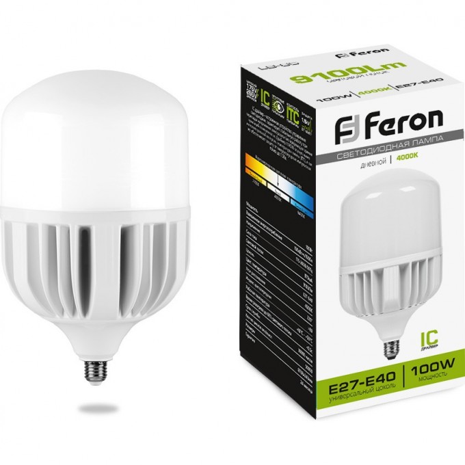 Лампа светодиодная FERON LB-65 E27-E40 100W 4000K 38219 Лампа светодиодная FERON LB-65 E27-E40 100W 4000K 38219