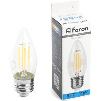 Лампа светодиодная FERON LB-66 Свеча E27 7W 6400K