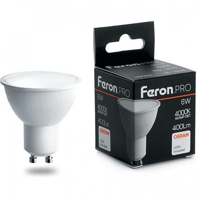 Лампа светодиодная FERON PRO LB-1606 GU10 6W 4000K 38087 Лампа светодиодная FERON PRO LB-1606 GU10 6W 4000K 38087