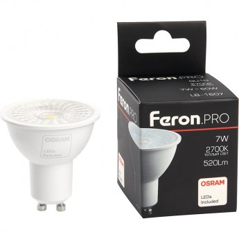 Лампа светодиодная FERON PRO LB-1607 GU10 7W 2700K 38176 Лампа светодиодная FERON PRO LB-1607 GU10 7W 2700K 38176