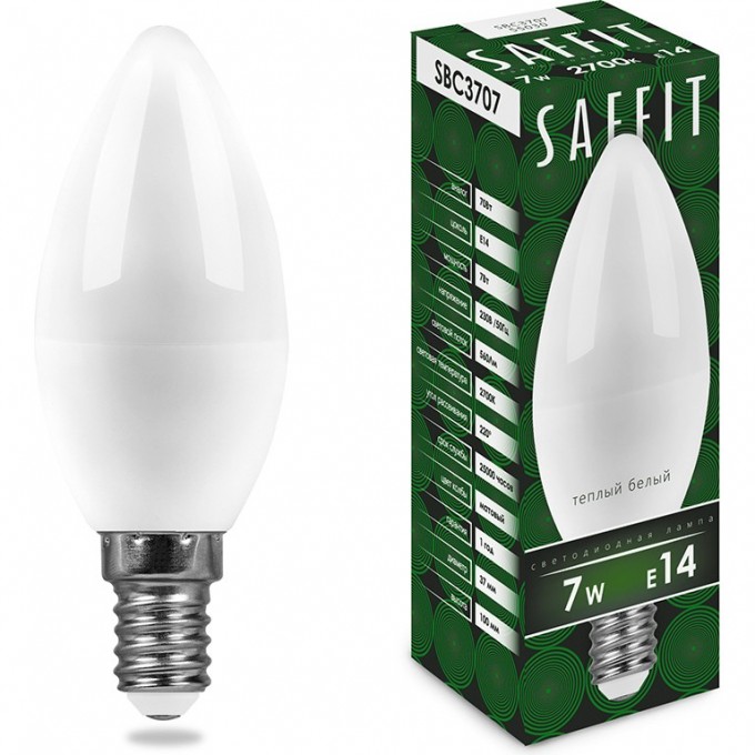 Лампа светодиодная FERON SAFFIT SBC3707 Свеча E14 7W 2700K 55030 Лампа светодиодная FERON SAFFIT SBC3707 Свеча E14 7W 2700K 55030
