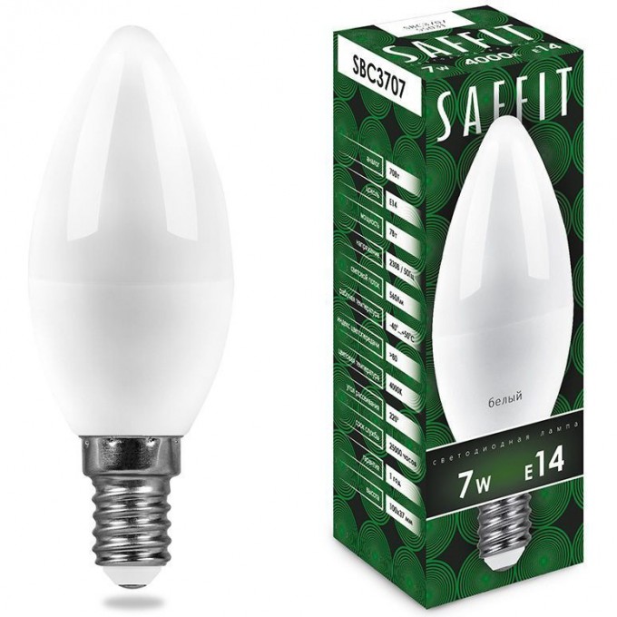 Лампа светодиодная FERON SAFFIT SBC3707 Свеча E14 7W 6400K 55169 Лампа светодиодная FERON SAFFIT SBC3707 Свеча E14 7W 6400K 55169