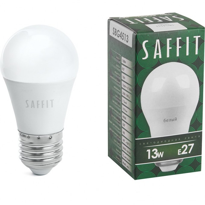 Лампа светодиодная FERON SAFFIT SBG4513 Шарик E27 13W 4000K 55161 Лампа светодиодная FERON SAFFIT SBG4513 Шарик E27 13W 4000K 55161