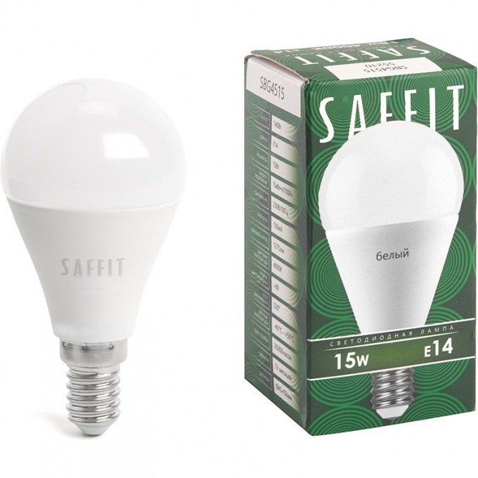 Лампа светодиодная FERON SAFFIT SBG4515 Шарик E14 15W 4000K 55210 Лампа светодиодная FERON SAFFIT SBG4515 Шарик E14 15W 4000K 55210