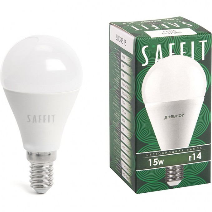 Лампа светодиодная FERON SAFFIT SBG4515 Шарик E14 15W 6400K 55211 Лампа светодиодная FERON SAFFIT SBG4515 Шарик E14 15W 6400K 55211
