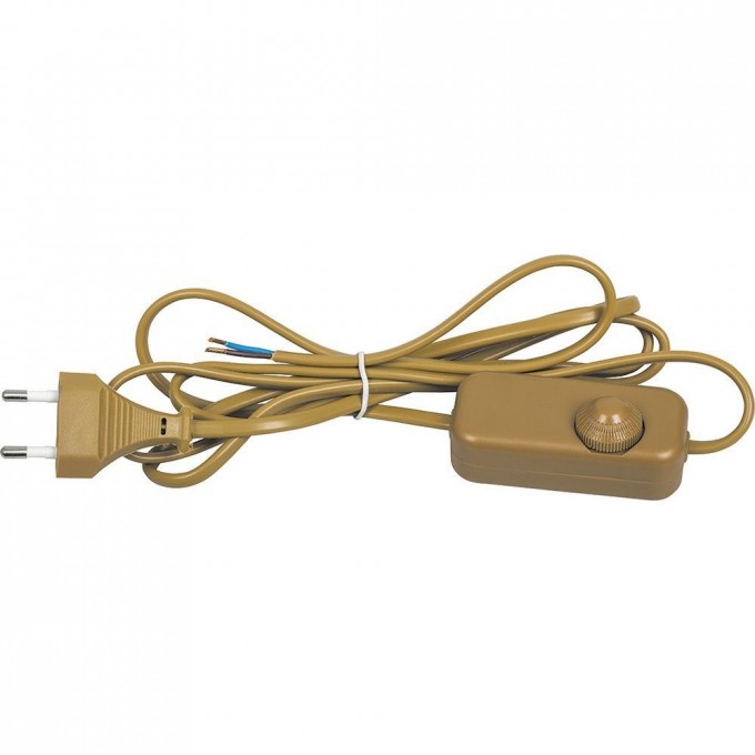 Сетевой шнур с диммером FERON, 230V 2м, золото, DM103-200W 23057 Сетевой шнур с диммером FERON, 230V 2м, золото, DM103-200W 23057