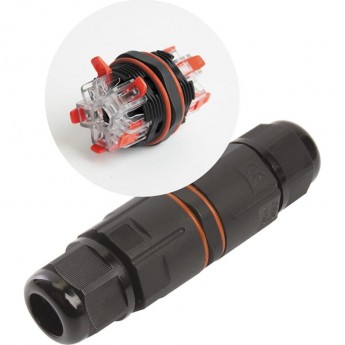Соединитель-коннектор для проводов FERON LD535, 5-контактный, с пружинным контактом, водонепроницаемый, черный Соединитель-коннектор для проводов FERON LD535, 5-контактный, с пружинным контактом, водонепроницаемый, черный
