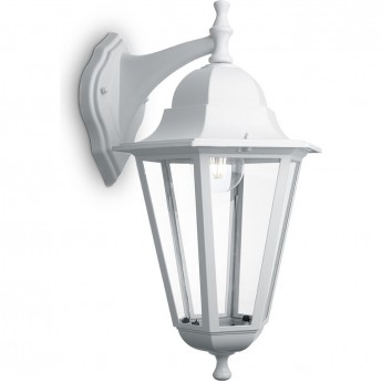 Светильник садово-парковый FERON 6202/PL6202 шестигранный на стену вниз 100W E27 230V, белый Светильник садово-парковый FERON 6202/PL6202 шестигранный на стену вниз 100W E27 230V, белый