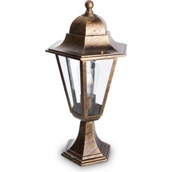 Светильник садово-парковый FERON 6204/PL6204 шестигранный на постамент 100W E27 230V, черное золото Светильник садово-парковый FERON 6204/PL6204 шестигранный на постамент 100W E27 230V, черное золото