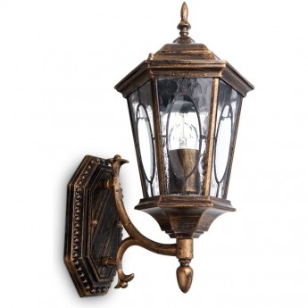 Светильник садово-парковый FERON PL160 шестигранный на стену вверх 60W E27 230V, черное золото Светильник садово-парковый FERON PL160 шестигранный на стену вверх 60W E27 230V, черное золото