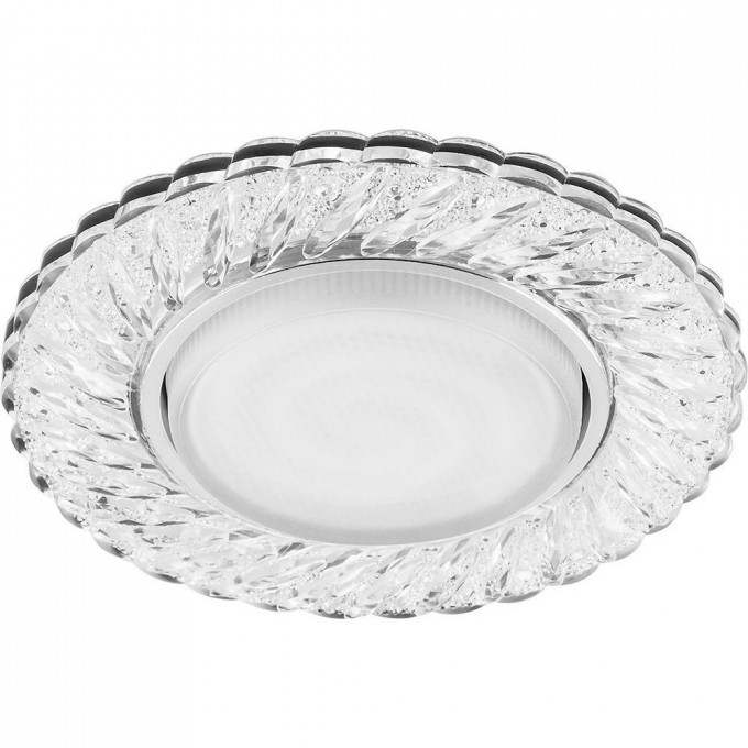 Светильник встраиваемый с белой LED подсветкой FERON CD4021 потолочный GX53 без лампы прозрачный 29474 Светильник встраиваемый с белой LED подсветкой FERON CD4021 потолочный GX53 без лампы прозрачный 29474