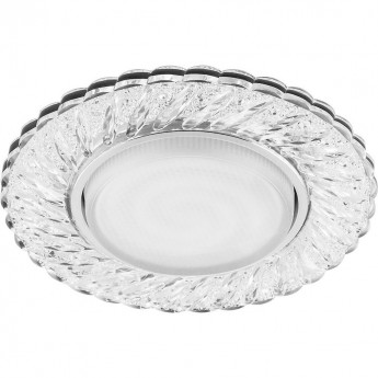 Светильник встраиваемый с белой LED подсветкой FERON CD4021 потолочный GX53 без лампы прозрачный 41294 Светильник встраиваемый с белой LED подсветкой FERON CD4021 потолочный GX53 без лампы прозрачный 41294