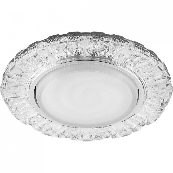 Светильник встраиваемый с белой LED подсветкой FERON CD4023 потолочный GX53 без лампы прозрачный 29476 Светильник встраиваемый с белой LED подсветкой FERON CD4023 потолочный GX53 без лампы прозрачный 29476