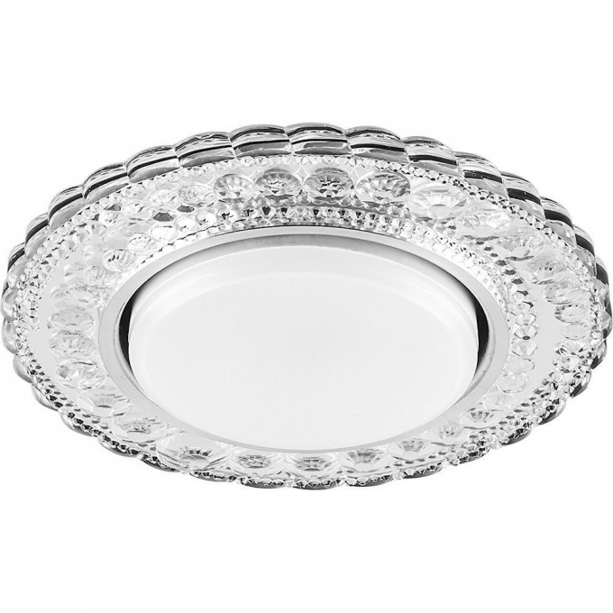 Светильник встраиваемый с белой LED подсветкой FERON CD4024 потолочный GX53 без лампы прозрачный 29538 Светильник встраиваемый с белой LED подсветкой FERON CD4024 потолочный GX53 без лампы прозрачный 29538