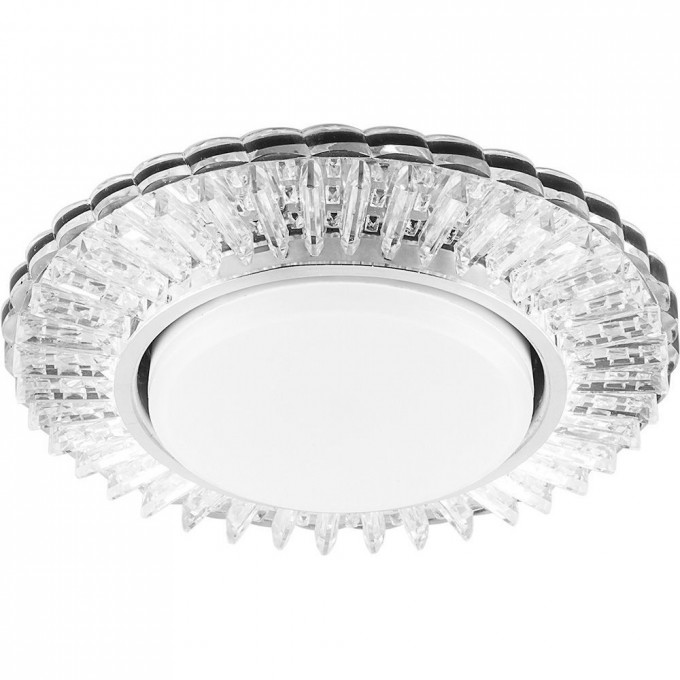 Светильник встраиваемый с белой LED подсветкой FERON CD4025 потолочный GX53 без лампы прозрачный 29539 Светильник встраиваемый с белой LED подсветкой FERON CD4025 потолочный GX53 без лампы прозрачный 29539