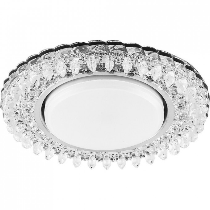 Светильник встраиваемый с белой LED подсветкой FERON CD4027 потолочный GX53 без лампы прозрачный 29541 Светильник встраиваемый с белой LED подсветкой FERON CD4027 потолочный GX53 без лампы прозрачный 29541
