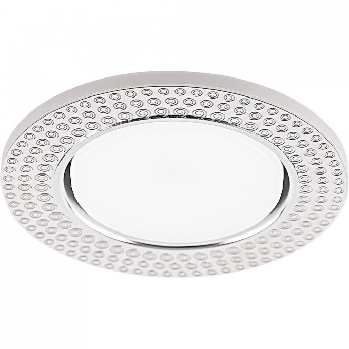 Светильник встраиваемый с белой LED подсветкой FERON CD4029 потолочный GX53 без лампы, прозрачный, хром 32652 Светильник встраиваемый с белой LED подсветкой FERON CD4029 потолочный GX53 без лампы, прозрачный, хром 32652