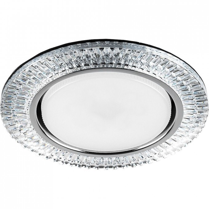 Светильник встраиваемый с белой LED подсветкой FERON CD4033 потолочный GX53 без лампы, прозрачный, хром 32997 Светильник встраиваемый с белой LED подсветкой FERON CD4033 потолочный GX53 без лампы, прозрачный, хром 32997