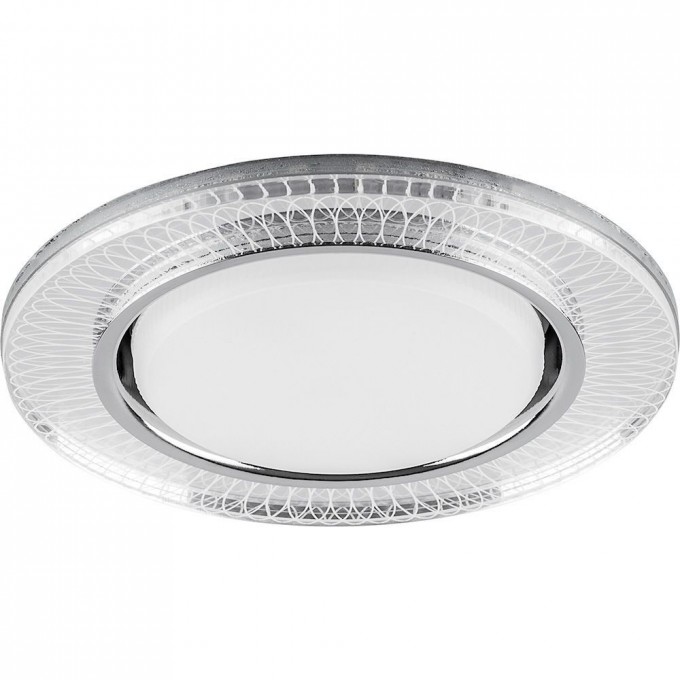 Светильник встраиваемый с белой LED подсветкой FERON CD4038 потолочный GX53 без лампы, прозрачный, хром 40505 Светильник встраиваемый с белой LED подсветкой FERON CD4038 потолочный GX53 без лампы, прозрачный, хром 40505
