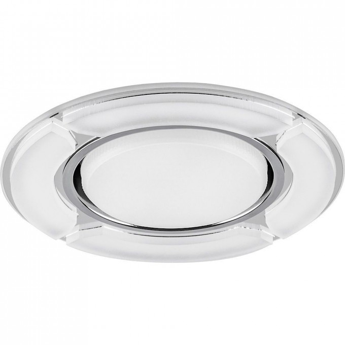 Светильник встраиваемый с белой LED подсветкой FERON CD4039 потолочный GX53 без лампы, белый матовый, хром 40506 Светильник встраиваемый с белой LED подсветкой FERON CD4039 потолочный GX53 без лампы, белый матовый, хром 40506