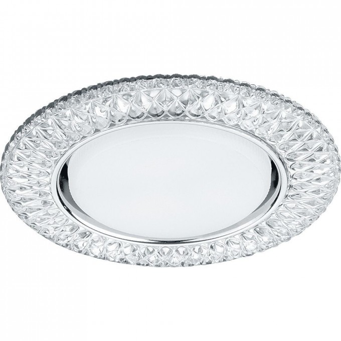 Светильник встраиваемый с белой LED подсветкой FERON CD4043 потолочный GX53 без лампы, прозрачный, хром 41305 Светильник встраиваемый с белой LED подсветкой FERON CD4043 потолочный GX53 без лампы, прозрачный, хром 41305