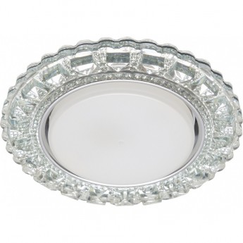 Светильник встраиваемый с белой LED подсветкой FERON CD4045 потолочный GX53 без лампы, прозрачный, хром 41409 Светильник встраиваемый с белой LED подсветкой FERON CD4045 потолочный GX53 без лампы, прозрачный, хром 41409