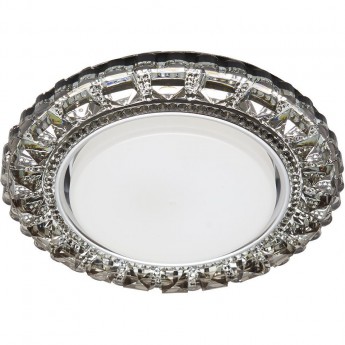 Светильник встраиваемый с белой LED подсветкой FERON CD4045 потолочный GX53 без лампы, серый, хром 41411 Светильник встраиваемый с белой LED подсветкой FERON CD4045 потолочный GX53 без лампы, серый, хром 41411