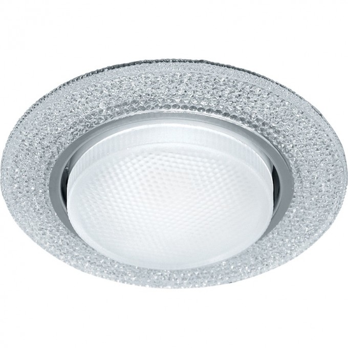 Светильник встраиваемый с белой LED подсветкой FERON CD4046 потолочный GX53 без лампы, прозрачный, хром 41908 Светильник встраиваемый с белой LED подсветкой FERON CD4046 потолочный GX53 без лампы, прозрачный, хром 41908