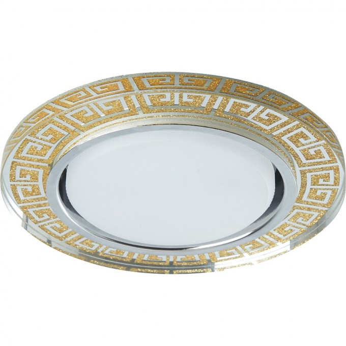 Светильник встраиваемый с белой LED подсветкой FERON CD4981 потолочный GX53 без лампы, прозрачный, золото 41907 Светильник встраиваемый с белой LED подсветкой FERON CD4981 потолочный GX53 без лампы, прозрачный, золото 41907