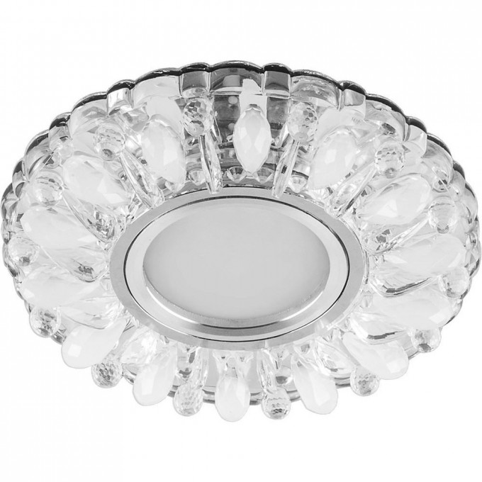 Светильник встраиваемый с белой LED подсветкой FERON CD914 потолочный MR16 G5.3 прозрачный-матовый 29535 Светильник встраиваемый с белой LED подсветкой FERON CD914 потолочный MR16 G5.3 прозрачный-матовый 29535