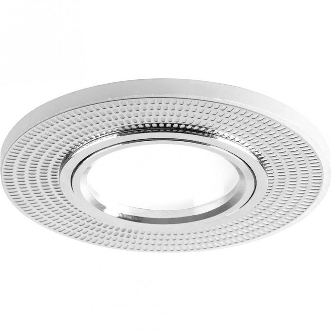 Светильник встраиваемый с белой LED подсветкой FERON CD956 потолочный MR16 G5.3 белый матовый, хром 32567 Светильник встраиваемый с белой LED подсветкой FERON CD956 потолочный MR16 G5.3 белый матовый, хром 32567