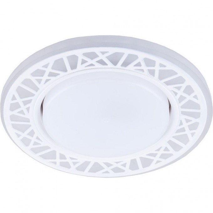 Светильник встраиваемый с белой LED подсветкой FERON CD9912 потолочный GX53 без лампы, белый 32939 Светильник встраиваемый с белой LED подсветкой FERON CD9912 потолочный GX53 без лампы, белый 32939