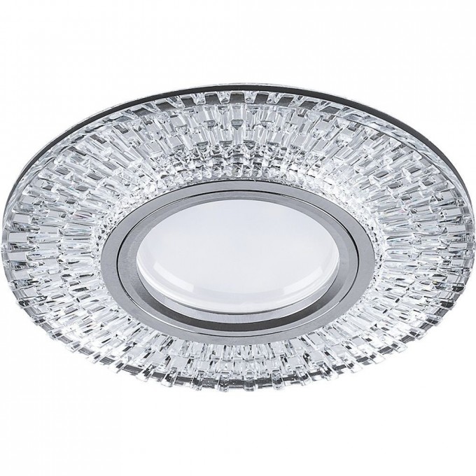 Светильник встраиваемый с LED подсветкой FERON CD943 потолочный MR16 G5.3 прозрачный, хром 32991 Светильник встраиваемый с LED подсветкой FERON CD943 потолочный MR16 G5.3 прозрачный, хром 32991