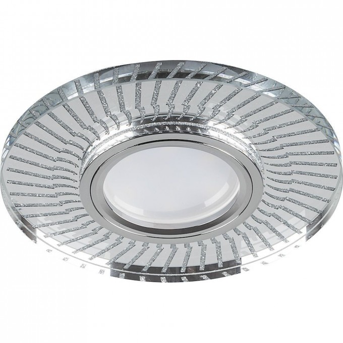 Светильник встраиваемый с LED подсветкой FERON CD979 потолочный MR16 G5.3 прозрачный, хром 32995 Светильник встраиваемый с LED подсветкой FERON CD979 потолочный MR16 G5.3 прозрачный, хром 32995