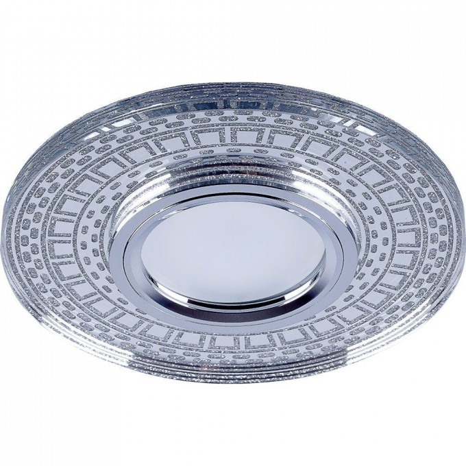 Светильник встраиваемый с LED подсветкой FERON CD981 потолочный MR16 G5.3, прозрачный, серебро 32437 Светильник встраиваемый с LED подсветкой FERON CD981 потолочный MR16 G5.3, прозрачный, серебро 32437