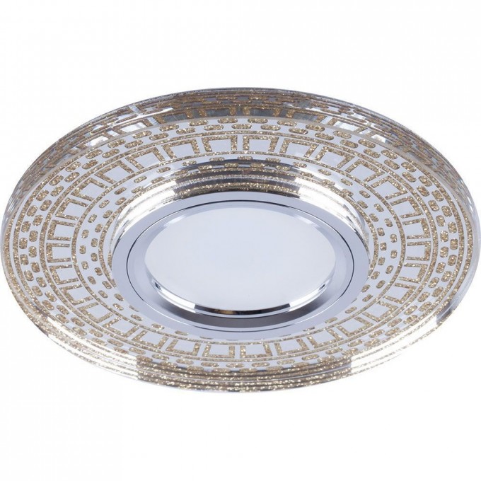 Светильник встраиваемый с LED подсветкой FERON CD981 потолочный MR16 G5.3 прозрачный, золото 32438 Светильник встраиваемый с LED подсветкой FERON CD981 потолочный MR16 G5.3 прозрачный, золото 32438