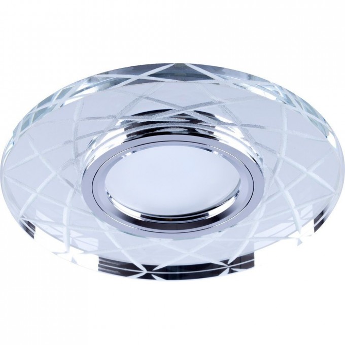 Светильник встраиваемый с LED подсветкой FERON CD983 потолочный MR16 G5.3 прозрачный, хром 32440 Светильник встраиваемый с LED подсветкой FERON CD983 потолочный MR16 G5.3 прозрачный, хром 32440