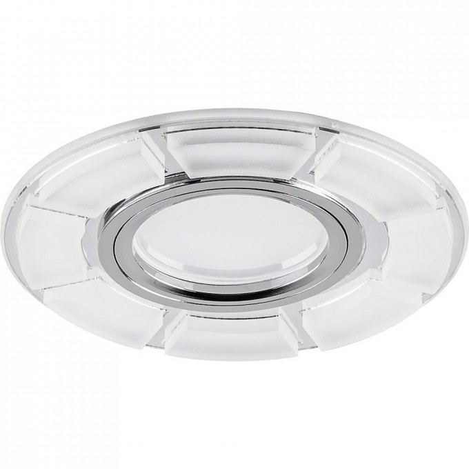 Светильник встраиваемый с LED подсветкой FERON CD993 потолочный MR16 G5.3 белый матовый, хром 40507 Светильник встраиваемый с LED подсветкой FERON CD993 потолочный MR16 G5.3 белый матовый, хром 40507