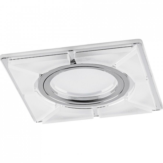 Светильник встраиваемый с LED подсветкой FERON CD994 потолочный MR16 G5.3 белый матовый, хром 40508 Светильник встраиваемый с LED подсветкой FERON CD994 потолочный MR16 G5.3 белый матовый, хром 40508