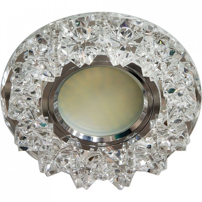 Светильник встраиваемый с разноцветной LED подсветкой FERON CD2542 MR16 прозрачный 27969 Светильник встраиваемый с разноцветной LED подсветкой FERON CD2542 MR16 прозрачный 27969