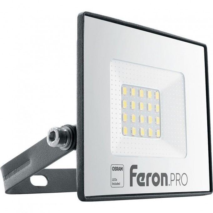 Светодиодный прожектор FERON PRO LL-1000 IP65 20W 6400K черный 41538 Светодиодный прожектор FERON PRO LL-1000 IP65 20W 6400K черный 41538