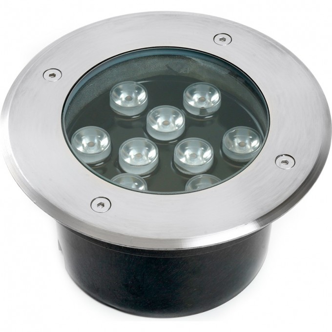 Светодиодный светильник тротуарный (грунтовый) FERON SP2803, 10W, AC12V, низковольтный, 3000К, металлик, 160*H90mm, вн.диаметр: 110mm, IP67 48469 Светодиодный светильник тротуарный (грунтовый) FERON SP2803, 10W, AC12V, низковольтный, 3000К, металлик, 160*H90mm, вн.диаметр: 110mm, IP67 48469