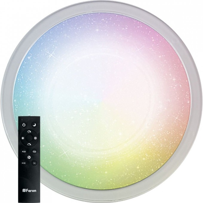 Светодиодный управляемый светильник накладной FERON AL5700 STARLIGHT тарелка 70W RGB + CCT 3000К-6500K управляемый 41426 Светодиодный управляемый светильник накладной FERON AL5700 STARLIGHT тарелка 70W RGB + CCT 3000К-6500K управляемый 41426